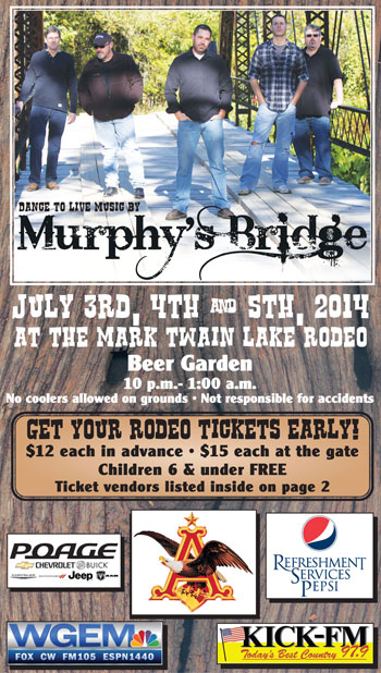 Murphy's Bridge to perform at the 2014 Mark Twain Lake Rodeo